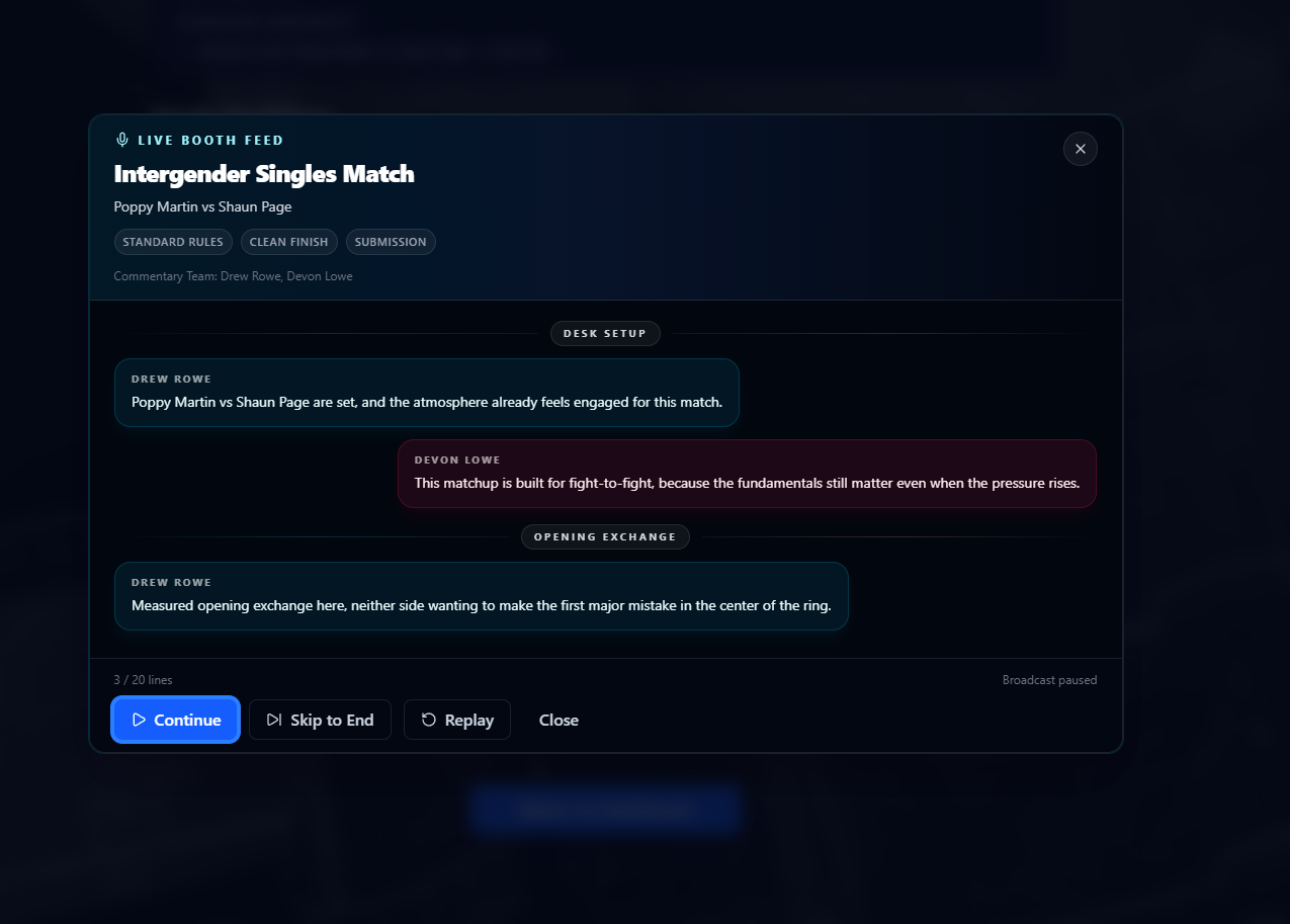 Main Event Wrestling Manager screenshot